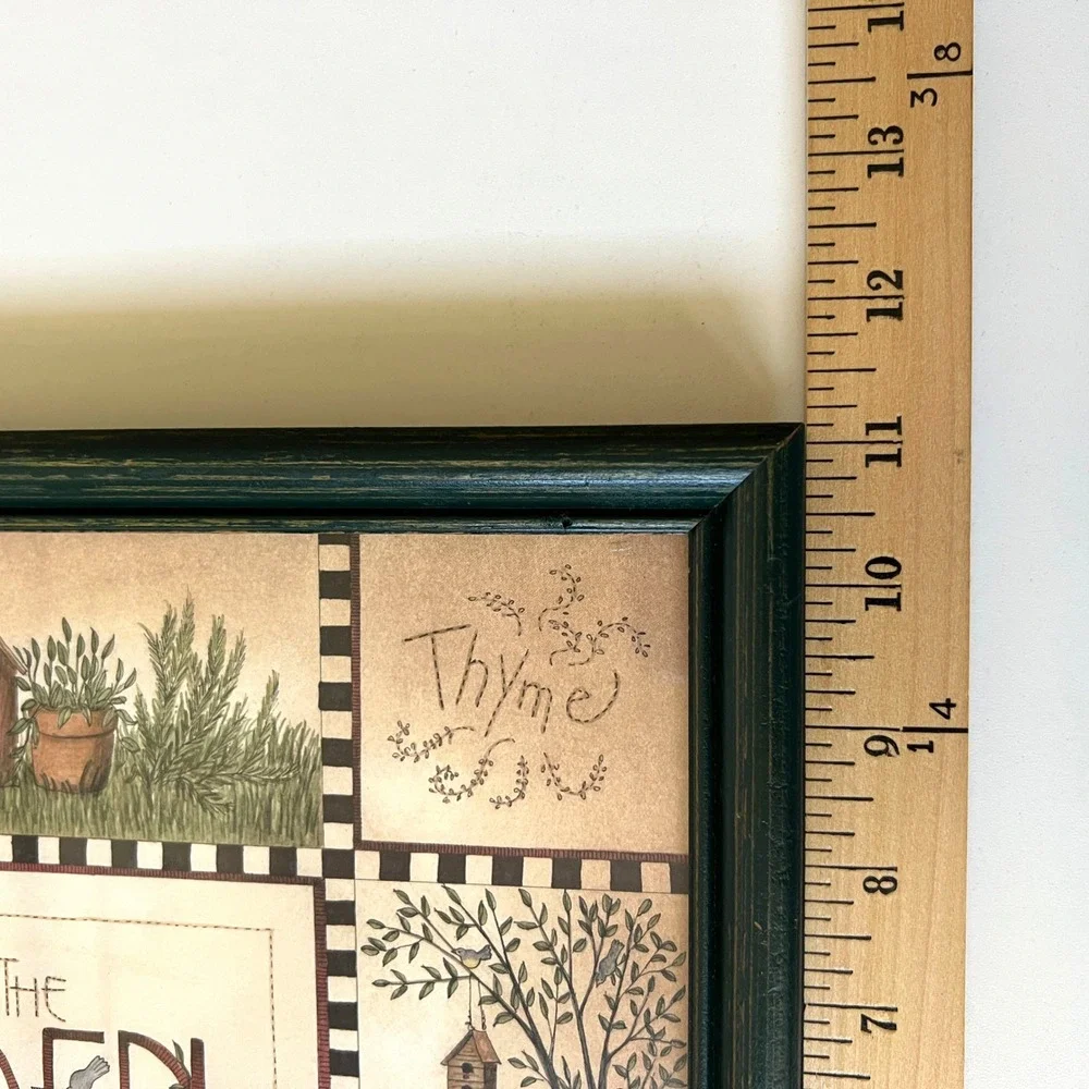 Vintage Linda Spivey Within the Garden of My Heart Framed Folk Art Print